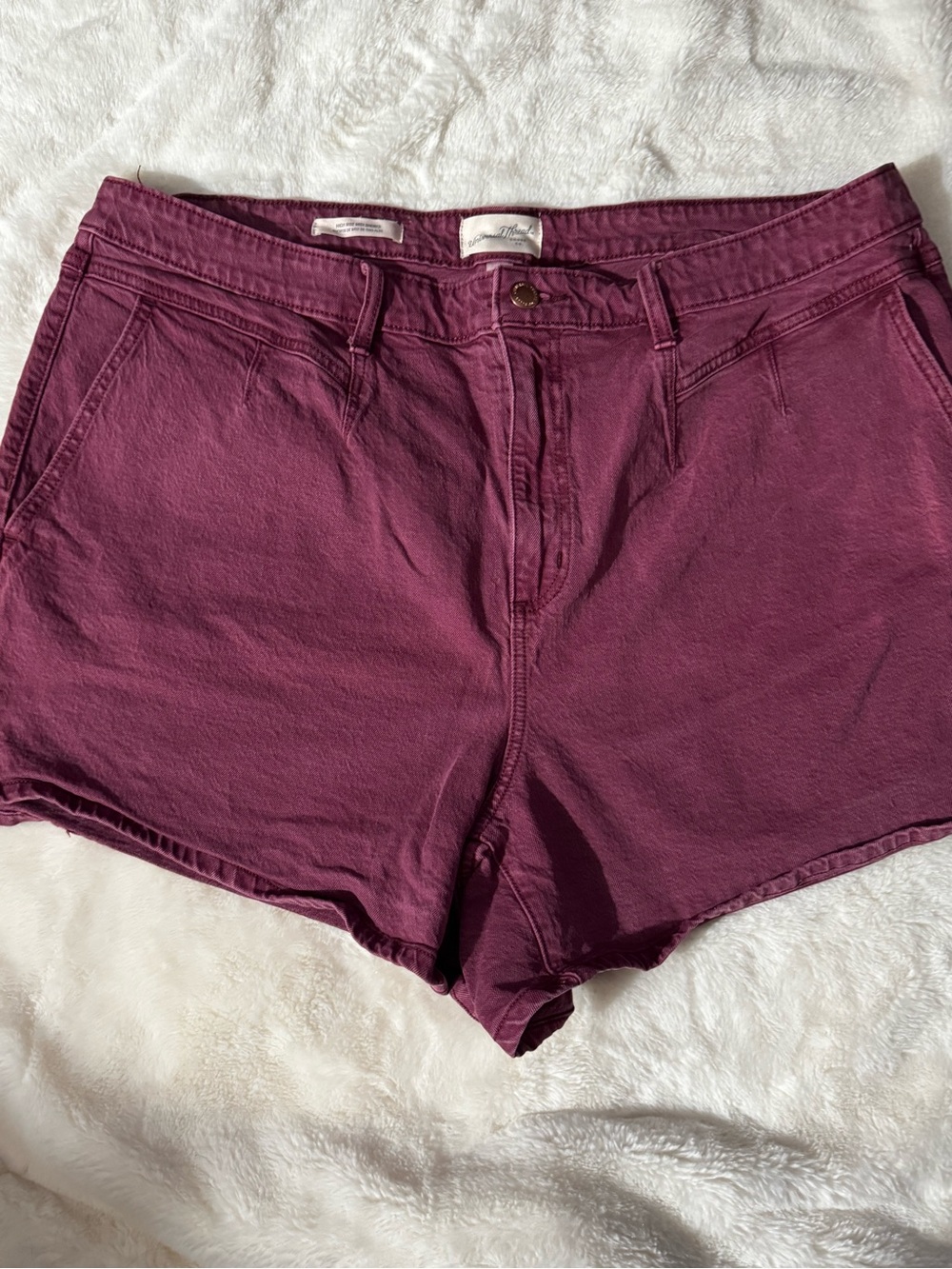 Universal Thread High-Rise Jean Shorts in Plum Wine